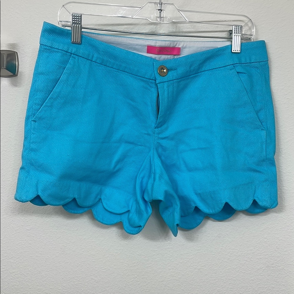 Blue Scalloped Women's Shorts